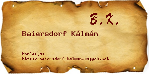 Baiersdorf Kálmán névjegykártya