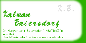 kalman baiersdorf business card